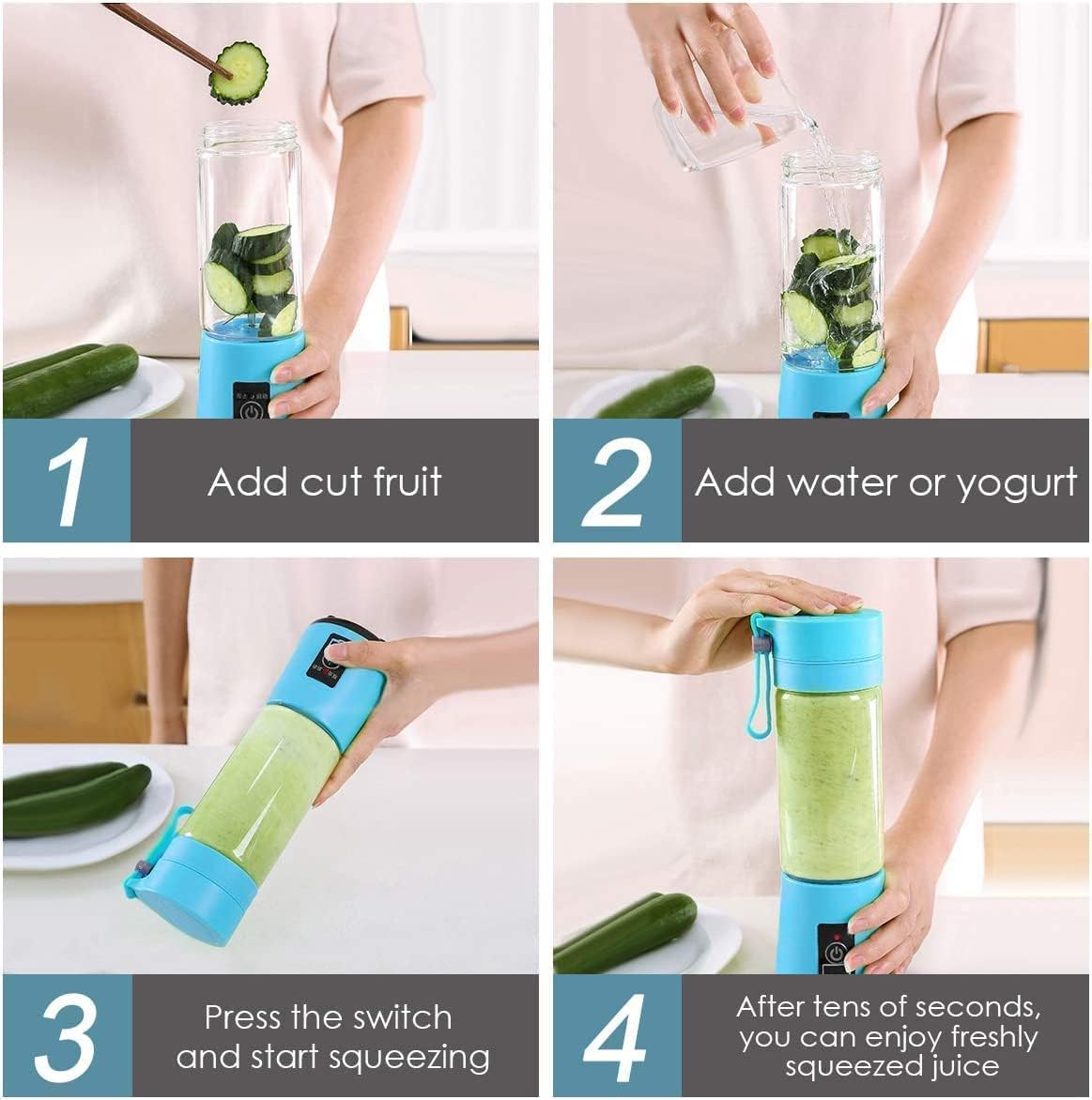 COFENDY Portable 6-Blade Juicer Blender with built-in Jar,Juice Mixer Bottle,Fruit Juice Machine,USB Rechargeable Personal Size Juicer Grinder for Juices,Kitchen appliance for Protein&Milk Shakes