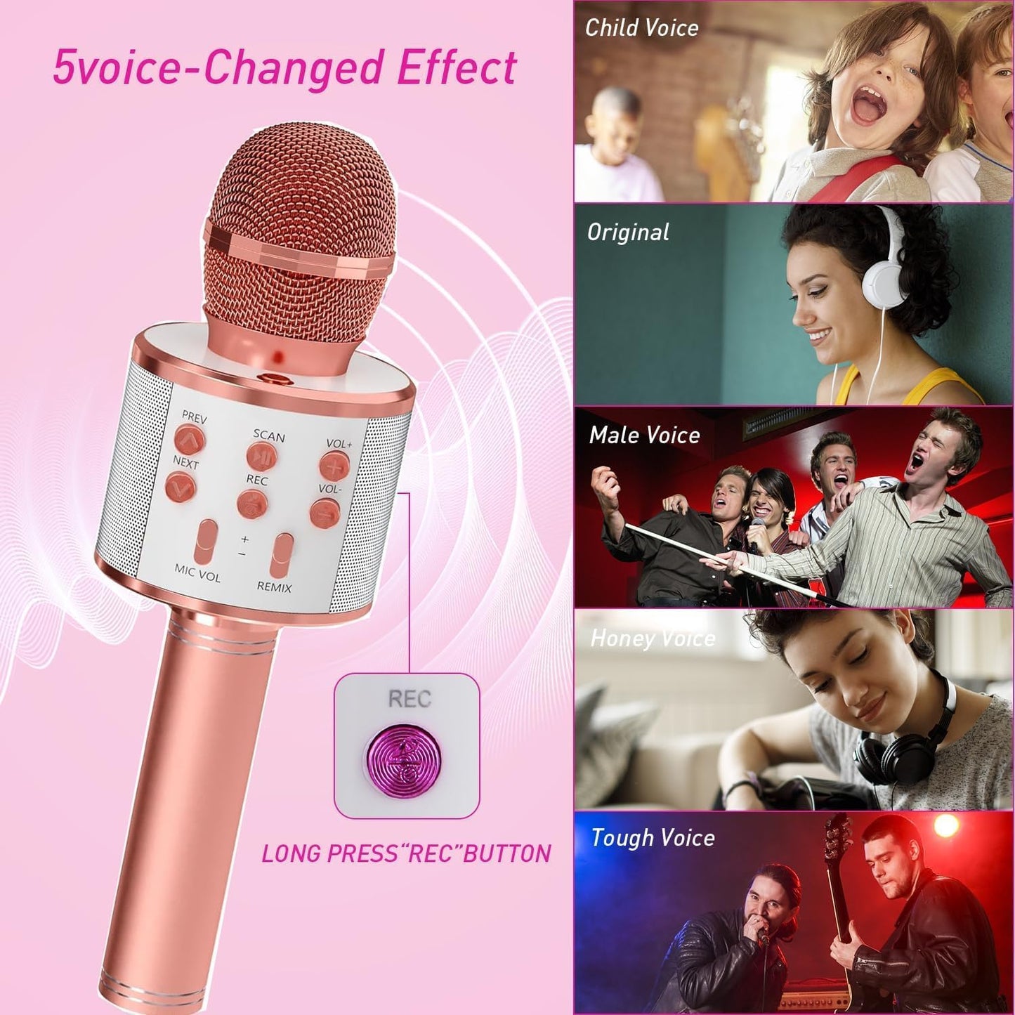 Amisha Gift Gallery Toys Karaoke Microphone, Microphone for Kids Toddler Microphone,Wireless Bluetooth Karaoke Mic for Children Singing,Birthday Gifts for 3+Year Old Boys Girls | Mike Toy Gift
