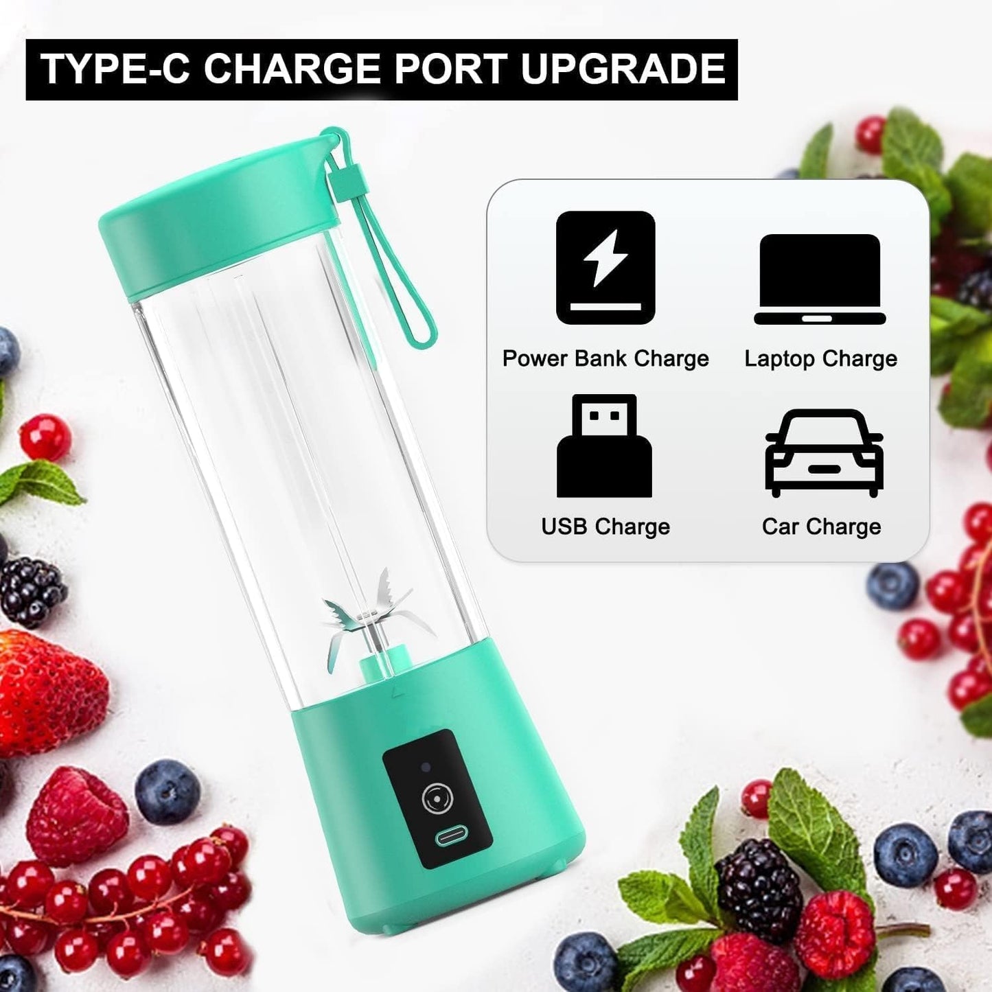 COFENDY Portable 6-Blade Juicer Blender with built-in Jar,Juice Mixer Bottle,Fruit Juice Machine,USB Rechargeable Personal Size Juicer Grinder for Juices,Kitchen appliance for Protein&Milk Shakes