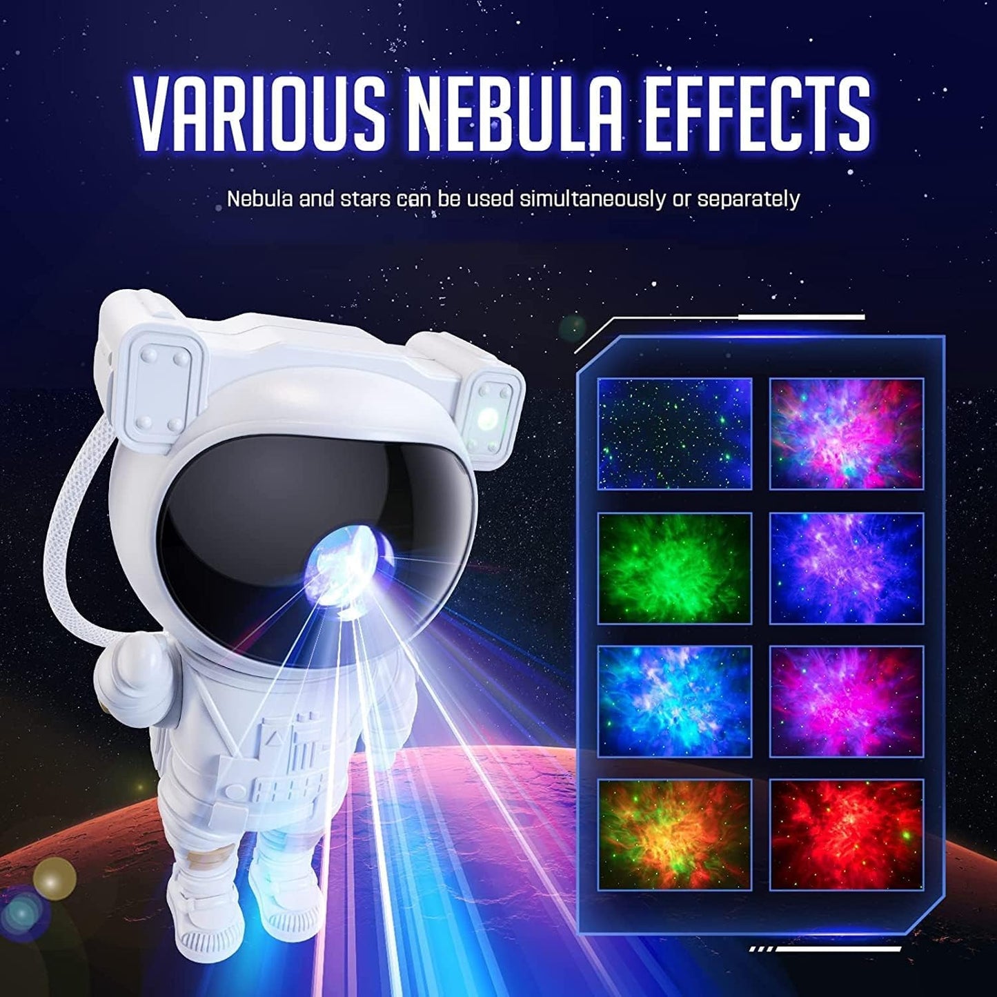 Galaxy Projector with Remote Control - 360° Adjustable Timer Kids Astronaut Nebula Night Light Strong for Rechargeable Kids,Baby, Adults Bedroom,Office,Home,Gaming Room,Party (Night Light)
