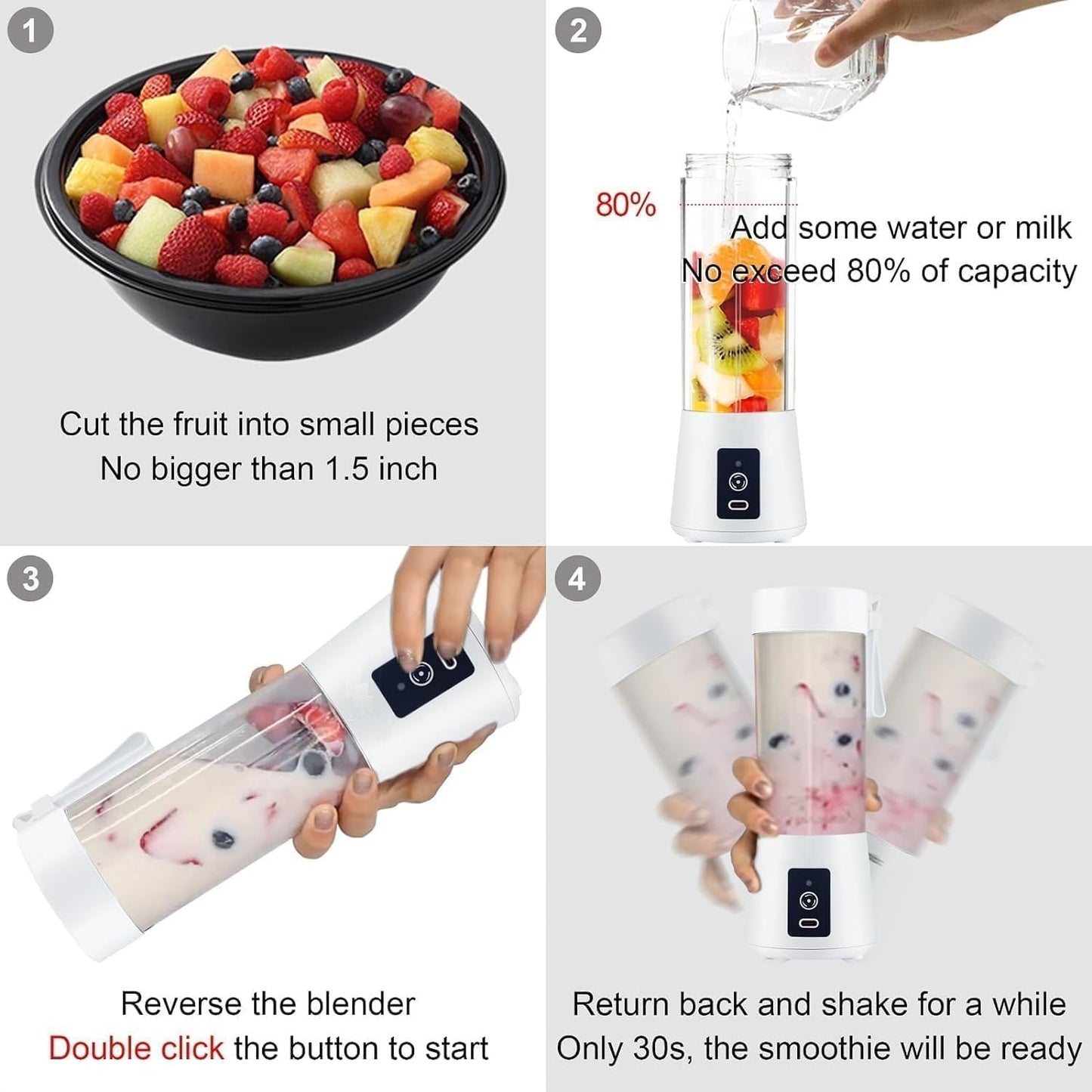 COFENDY Portable 6-Blade Juicer Blender with built-in Jar,Juice Mixer Bottle,Fruit Juice Machine,USB Rechargeable Personal Size Juicer Grinder for Juices,Kitchen appliance for Protein&Milk Shakes