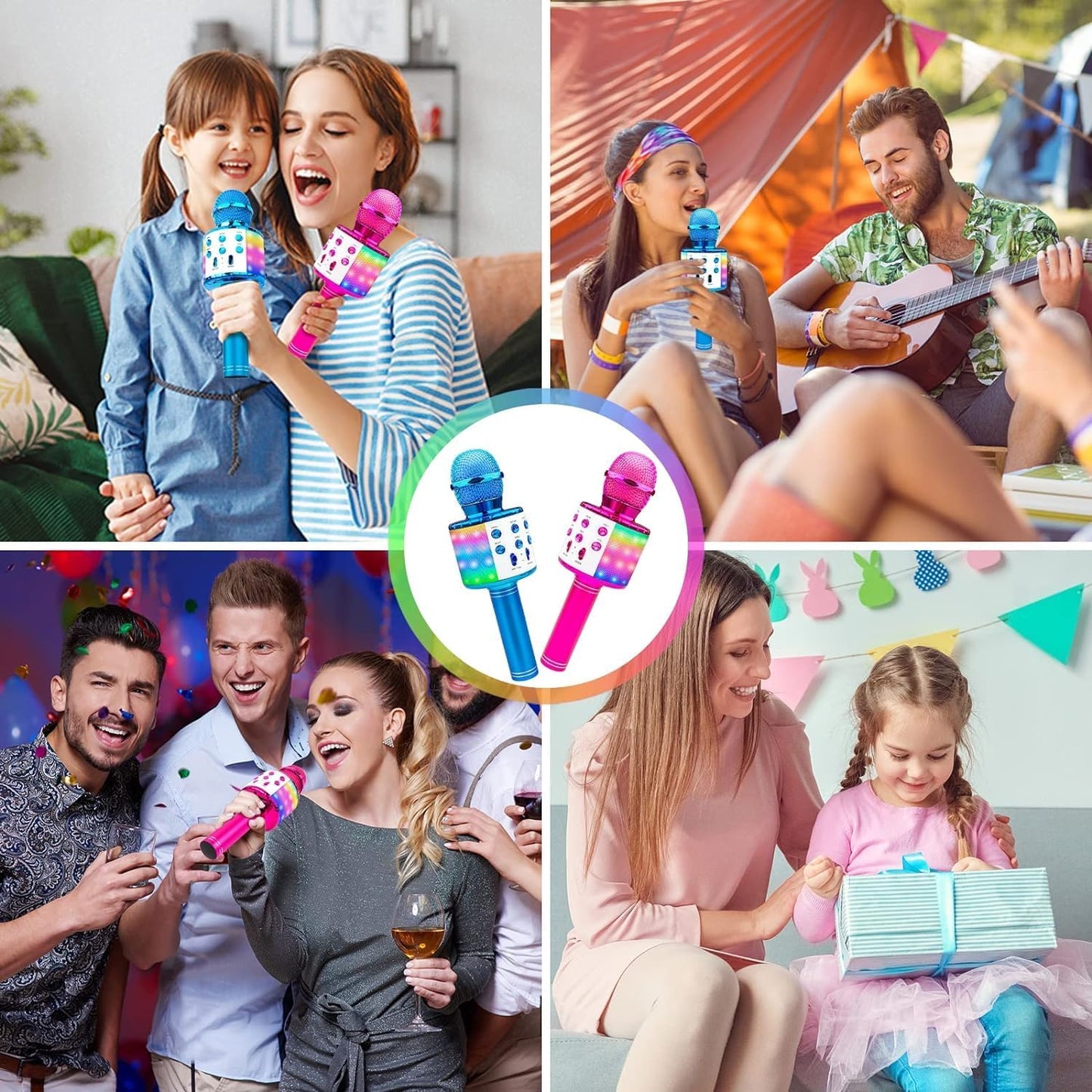 Amisha Gift Gallery Toys Karaoke Microphone, Microphone for Kids Toddler Microphone,Wireless Bluetooth Karaoke Mic for Children Singing,Birthday Gifts for 3+Year Old Boys Girls | Mike Toy Gift