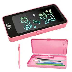 Aaroshop Tablet Pencil Case for Kids – 2 in 1 LCD Digital Slate, Pencil Box, Doodle Writing Board, Educational Toy for Kids