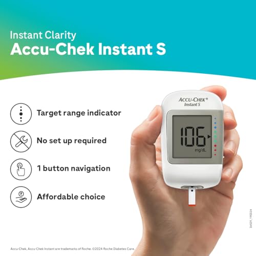 Accu-Chek Instant S Blood Glucose Glucometer Kit with Vial of 10 Strips, 10 Lancets and a Lancing device FREE for Accurate Blood Sugar Testing|B07B6LYFV4