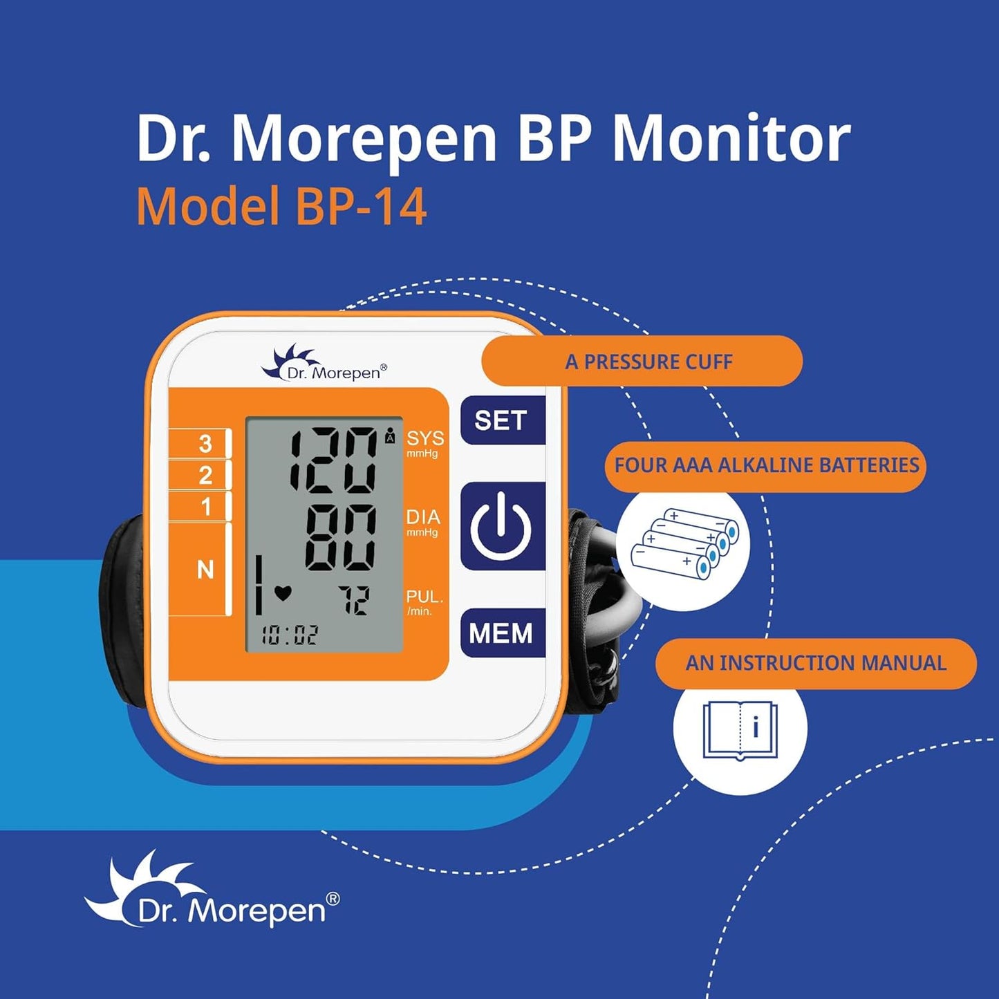Dr. Morepen Arm Blood Pressure Monitor Model Bp 14