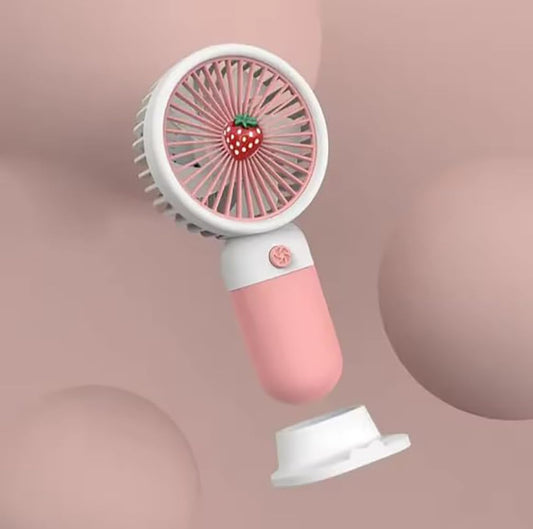 Litehom Mini Handheld Fan (Upto 6 Hours Running) Rechargeable 2000 Mah Battery Operated Portable Fan, Desk Fan, Carry It Anywhere (LIGHT PINK)