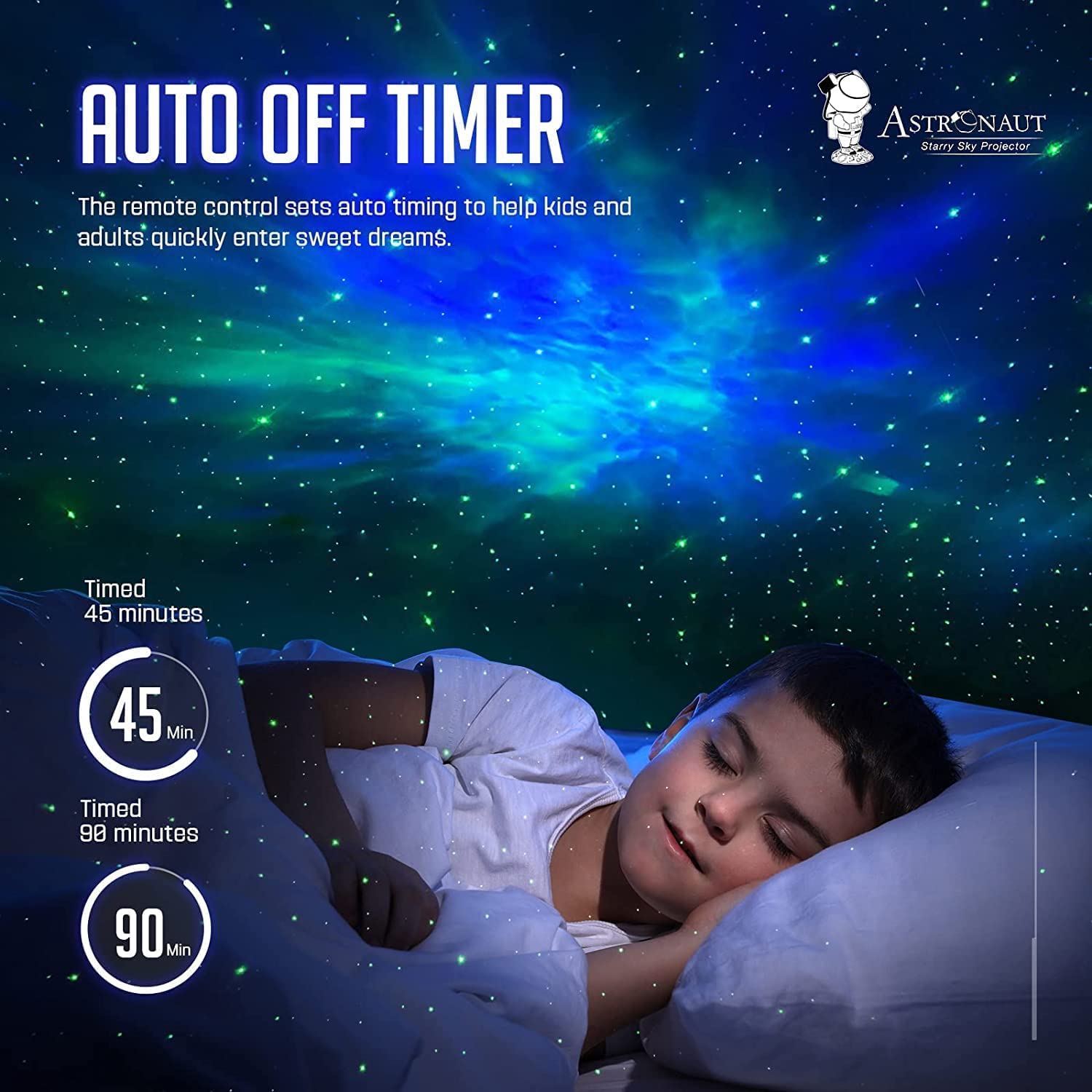 Galaxy Projector with Remote Control - 360° Adjustable Timer Kids Astronaut Nebula Night Light Strong for Rechargeable Kids,Baby, Adults Bedroom,Office,Home,Gaming Room,Party (Night Light)