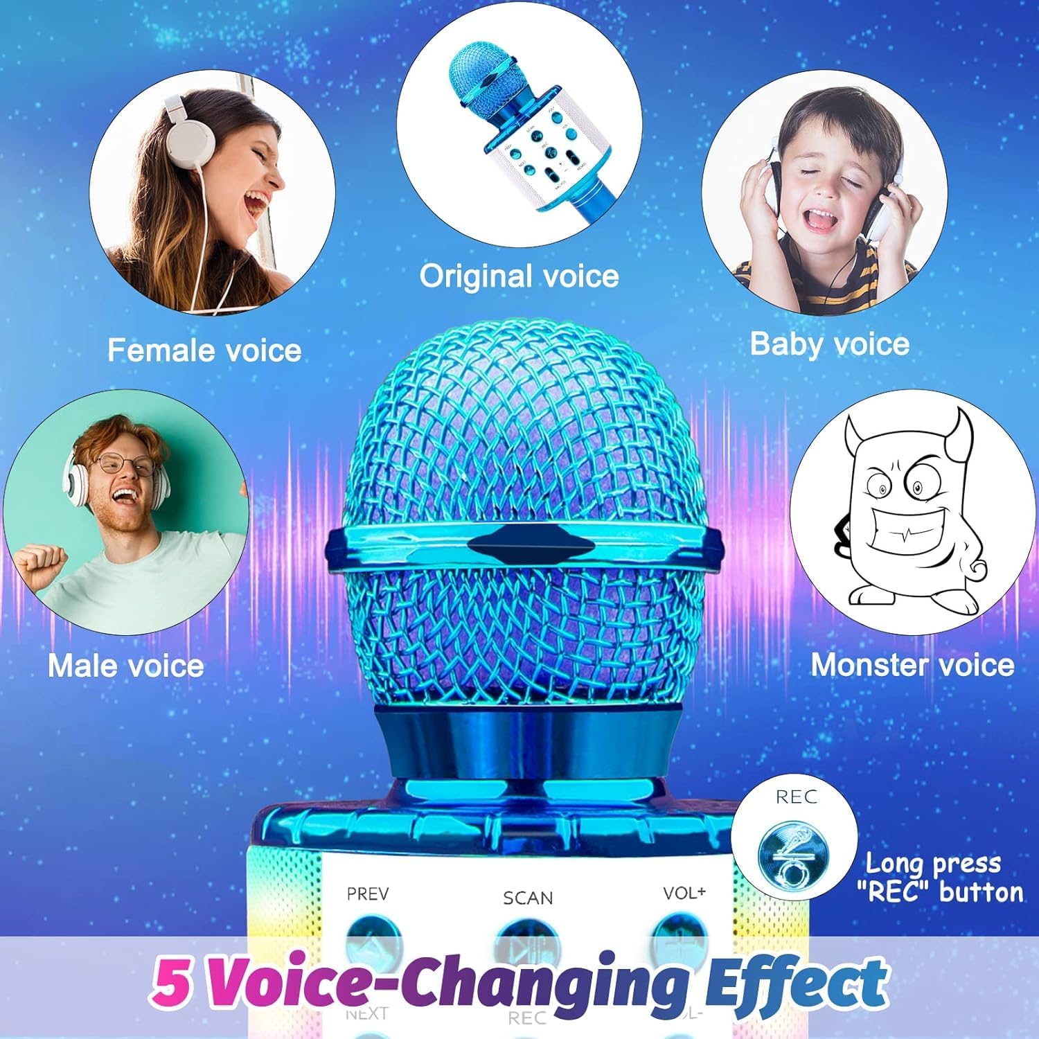 Amisha Gift Gallery Toys Karaoke Microphone, Microphone for Kids Toddler Microphone,Wireless Bluetooth Karaoke Mic for Children Singing,Birthday Gifts for 3+Year Old Boys Girls | Mike Toy Gift