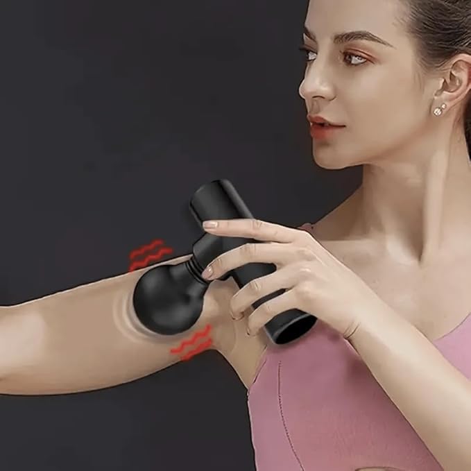 Portable Arm Massage Gun Small Massager Facial Massage Gun Pain Relief Mini Portable Suitable For Gym Office Muscle Relaxation And Massager Electric Mini Fascial Gun, Black