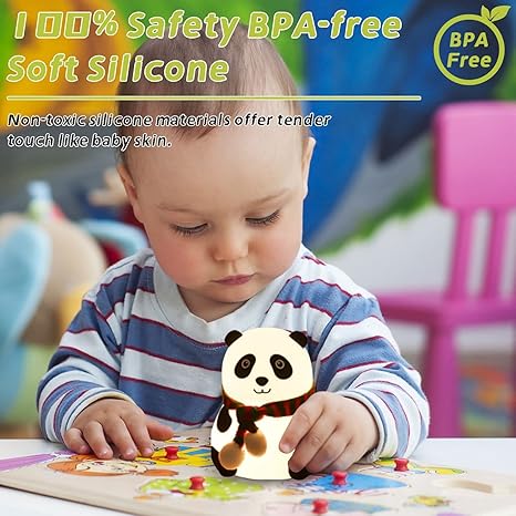 Aaroshop Cute Panda,USB Rechargeable, 7-Colors Changing Light, Room Decor Night Lamp